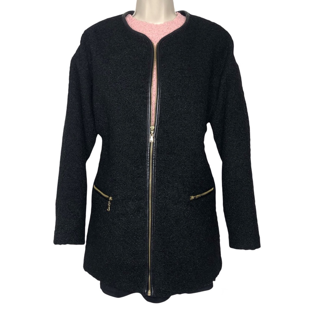 ‼️HUGE SALE‼️ Forever 21 Black Popcorn Fuzzy Teddy Jacket Trench Pea Coat Medium